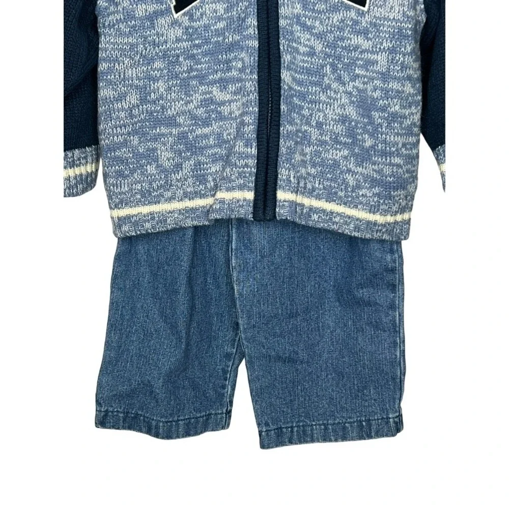 NWT Beluga New York 3 Piece Set Sweater Shirt Jeans Cotton Blend Boys Size 24M